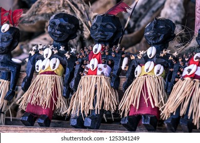 Wooden Voodoo Dolls on the Akodessewa Voodoo Fetish Market, Togo, Africa