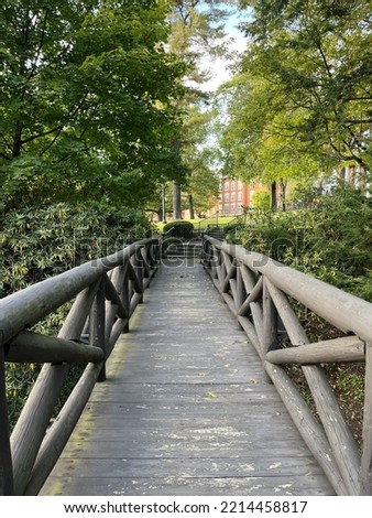Wooden walking bridge at Allegheny College