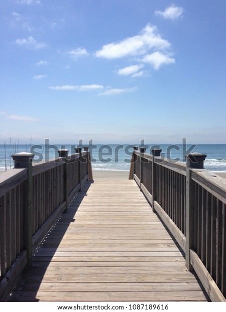 Wooden Walkway Boardwalk Beach Stock Photo (Edit Now) 1087189616