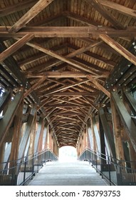 Wooden Walkway Bridge In Old Salem, North Carolina