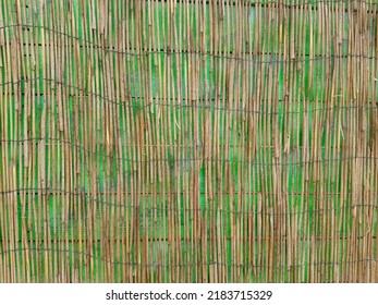 Wooden wall, fence green color - Shutterstock ID 2183715329