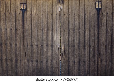 Wooden Wall Of A Japanese Rural House In Kyoto, Japan.