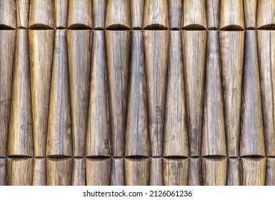 Wooden Wall Panel With 3D Effect. Volumetric Wooden Texture.