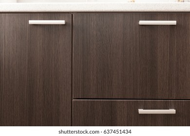 A Wooden Wardrobe Drawer Front, Metal Handle