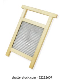 A Wooden Washboard, Used As A Music Instrument