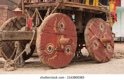 The wooden wheel of the chariot of Seto Macchendraonath Kathmandu Nepal. 