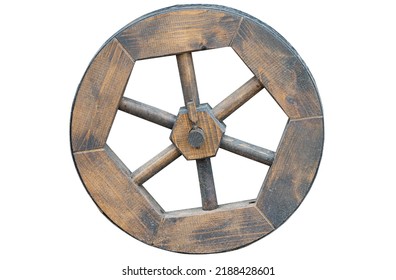 Wooden Wheel Isolated On White Background