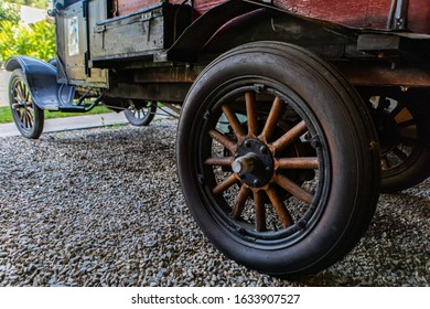 Wooden Wheels Classic Vintage Car Antique Stock Photo 1633907527