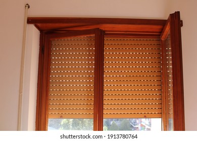 Wooden Window And Wooden Window Blinders