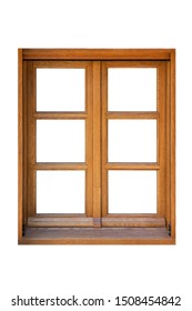 Wooden Window Isolated On White Background