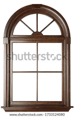 wooden window in isolated on a white background