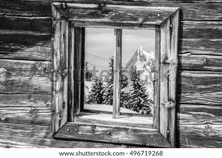 Image, Stock Photo Room with mountain view