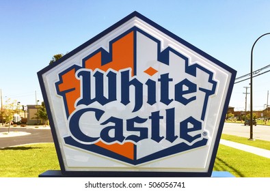 WOODHAVEN, MI-OCTOBER 15, 2016:  Sign For A New White Castle Restaurant.