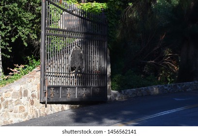 Woodland Hills, CA/USA - July 1, 2019: Woodland Hills Country Club Entrance