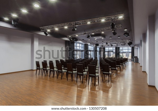 Woodland Hotel Interior Modern Auditorium Hall Stock Photo