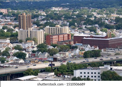 Woodland Park, NJ - August 25 2019: Aerial View Of Interstate 80 From Garret Mountain Reservation