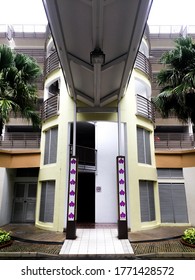 Woodlands / Singapore - 05 June 2020: HDB Carpark Walkway