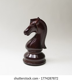 Wood-like Chess Piece.  Black Horse