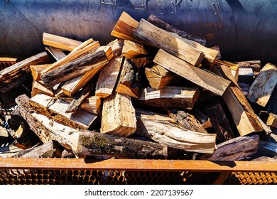 Woodpile. Procurement Of Fuel And Replenishment Of Energy Resources. Close-up