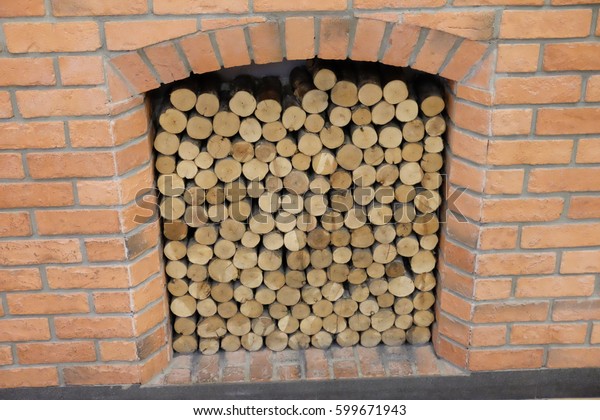 Woods Fireplace Objects Interiors Stock Image