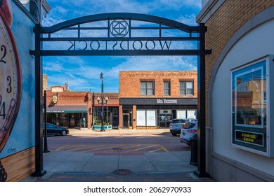 Woodstock, USA - September 30, 2019 : Street view in Woodstock Town of Illinois