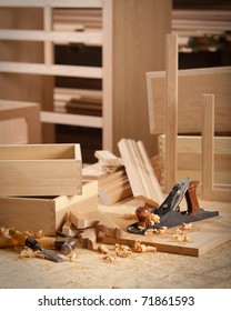 Woodworking Tools In Cabinet Makers Shop