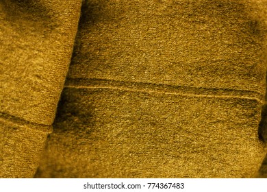 Wool fabric of yellow mustard color - Shutterstock ID 774367483