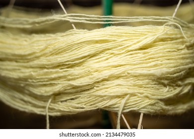 Wool Loom  In The Rug Making Process .