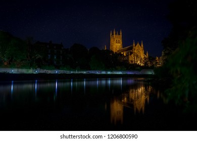 Worcester Cathedral At Night