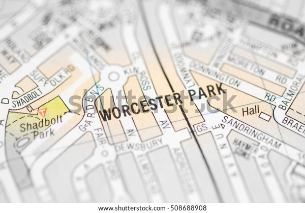 Worcester Park London Map Worcester Park London Uk Map Stock Photo (Edit Now) 508688908