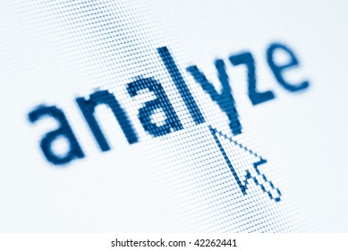 word analyze on computer screen with cursor
