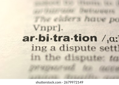 word ARBITRATION  in the dictionary