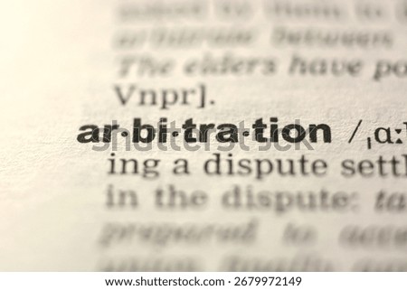 word ARBITRATION  in the dictionary
