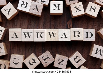 the word of AWKWARD on cubes