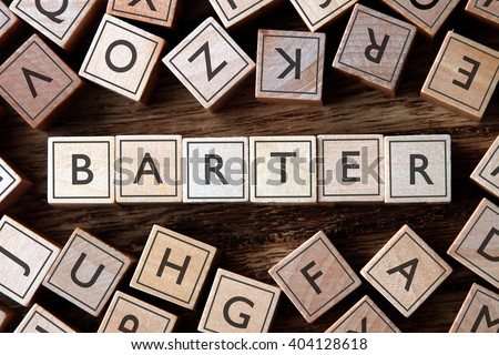 the word of BARTER on building blocks concept