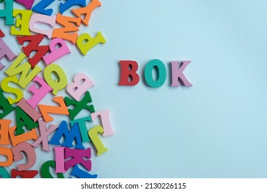Word 'Bok' in white background. Bok is the way  for croatian to say Hello.