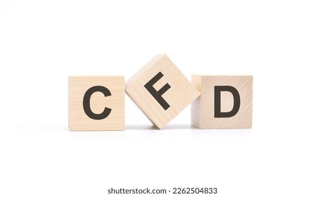 word CFD made with wood building blocks, white background. - Shutterstock ID 2262504833