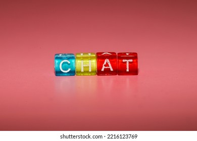the word "chat" made up of cubes	