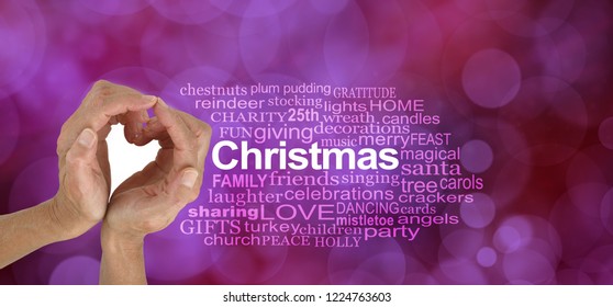 Word Cloud Love Christmas Female Hands Stock Photo 1224763603