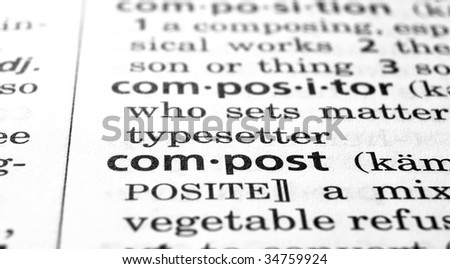 The word Compost in a dictionary, close-up