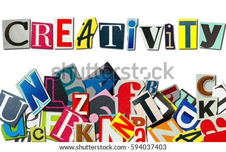 word creativity build letters magazines stock photo edit now