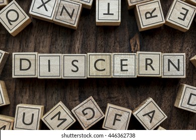 the word of DISCERN on building blocks concept - Shutterstock ID 446362738