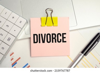 Word Divorce On Notebook Sheet and calculator on charts