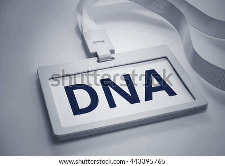 Word DNA on Identification card background.For business concept.