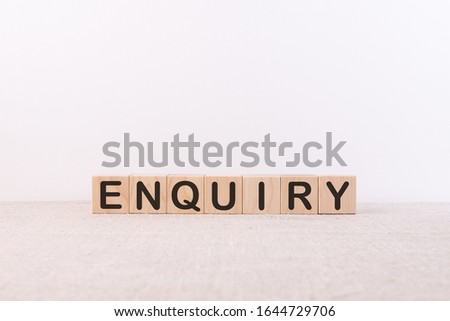 the word of ENQUIRY on building blocks concept