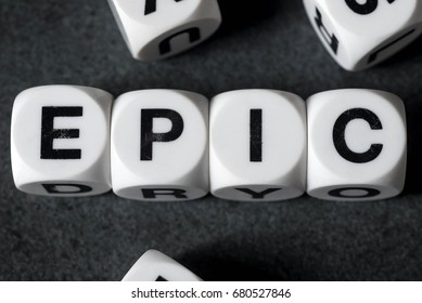 Word Epic On White Toy Cubes