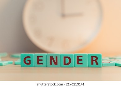 The Word GENDER Made Of Colorful Scrabble Tiles. Every Young Person, Regardless Of Their Sexual Orientation Or Gender Identity, Deserves Equal Access To Opportunities And Services And Their Safety