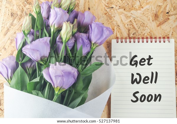 word get well soon on note stock photo edit now 527137981 paper flower plant care