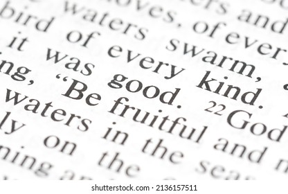 Word good highlighted in the bible text line object detail  macro  extreme closeup  selective focus  Kindness  goodness  doing right good deeds simple concept  ethics religion  philosophy  no people