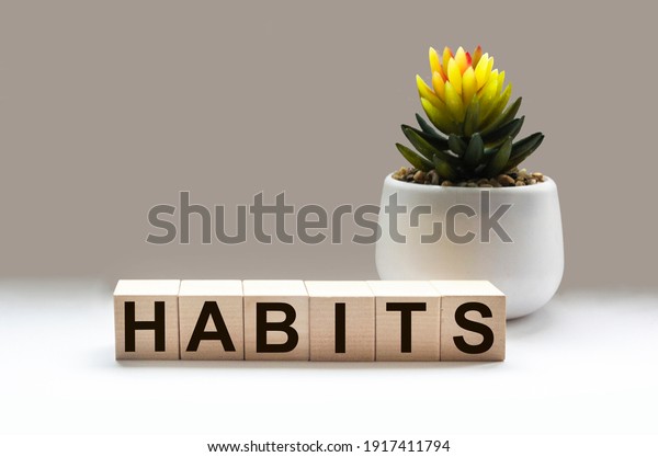Word Habits Written On Wooden Block Stock Photo (Edit Now) 1917411794